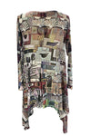 Inoah Ancient Tones Mesh Long Sleeve Sharkbite Hem Tunic