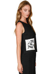 Inoah "And I" Sleeveless Tulip Top with Front Pocket T1720WKB-AE111