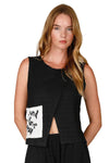 Inoah "And I" Sleeveless Tulip Top with Front Pocket T1720WKB-AE111