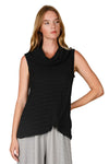 Inoah "Black" Cowl Neck Sleeveless Top T1609WKB-BLACK