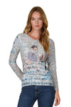 Inoah "Blairs Fashion News" Long Sleeve Pullover T1478MH-AE10