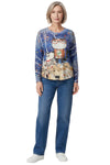Inoah "Cat-Scout" Burnout Dolman Sleeve Crew Neck