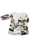 Inoah "Cats Nap" 3/4 Sleeve V Plaket Straight Top T1574F-AD01