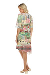 Inoah City Gal 3/4 Sleeve Crew Neck Asymmetric Dress Style ND473K-AC24