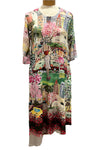 Inoah City Gal 3/4 Sleeve Crew Neck Asymmetric Dress Style ND473K-AC24