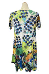 Inoah "Color Field" Short Sleeve Sharkbite Dress D169K-AE80