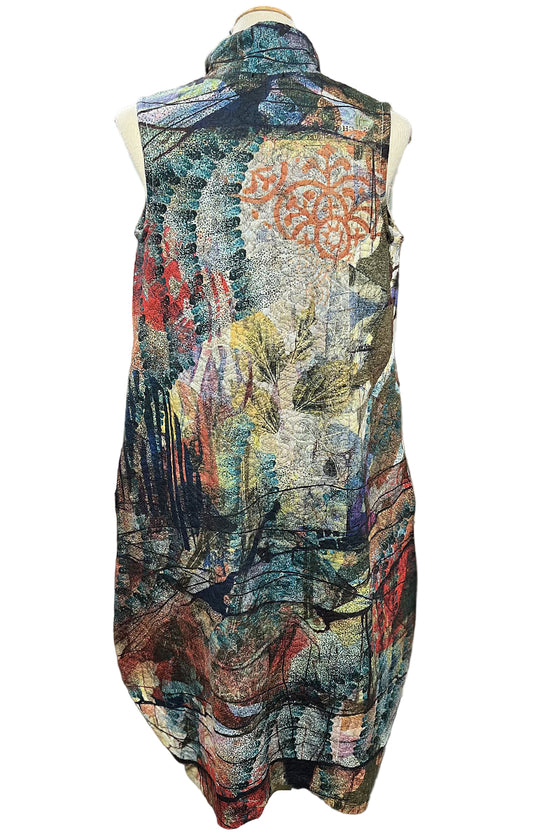 Inoah COZY AUTUMN Quilted Sleeveless Front Zip Dress D502NB-AD94