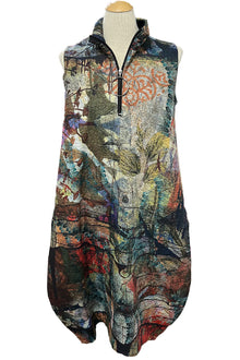  Inoah COZY AUTUMN Quilted Sleeveless Front Zip Dress D502NB-AD94
