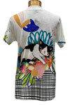 Inoah Daphne Short Sleeve Crew Neck Straight Top Style NT977K-AC19
