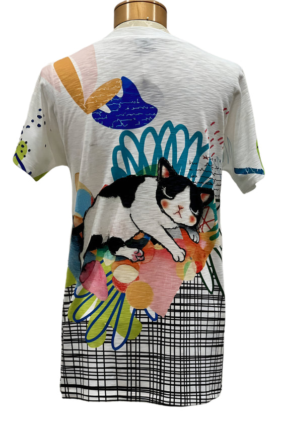 Inoah Daphne Short Sleeve Crew Neck Straight Top Style NT977K-AC19