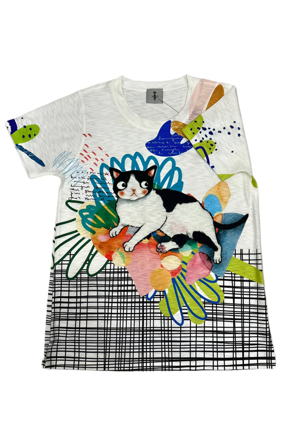 Inoah Daphne Short Sleeve Crew Neck Straight Top Style NT977K-AC19