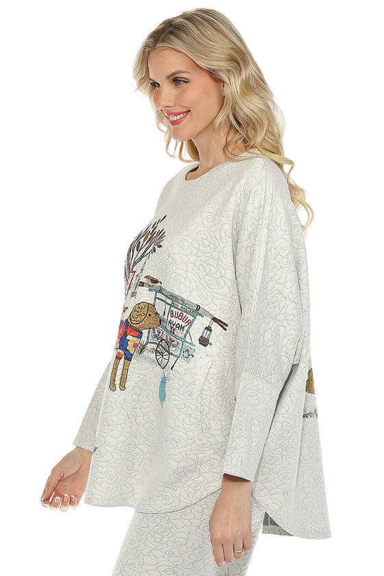 Inoah DIXIE One Size Drop Shoulder Long Sleeve Top T812NB-AD93
