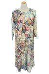 Inoah Foxy Village Long Sleeve Crew Neck A-Line Dress D359RE-AD138
