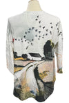 Inoah Home At Last 3/4 Sleeve V-Neck A-Line Top T350RE-AD133