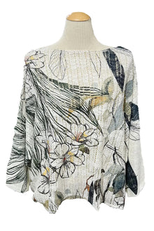  Inoah "Lily Grace" 3/4 Dolman Sleeve Crochet Sweater T1761SE-AE100