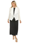 Inoah Long Sleeve Waffle Jacket in White C227WK-WHITE
