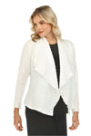 Inoah Long Sleeve Waffle Jacket in White C227WK-WHITE