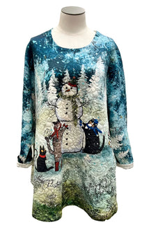  Inoah Meowy Christmas One Size Drop Shoulder Long Sleeve Top