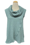 Inoah "Mint" Cowl Neck Sleeveless Top T1609WKT-MINT