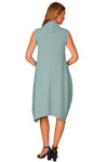 Inoah "Mint" Sleeveless Cowl Neck Dress D588WKT-MINT