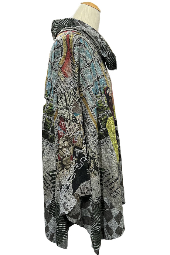 Inoah "Miss Camille" One Size Cowl Neck Poncho T134T-AD60