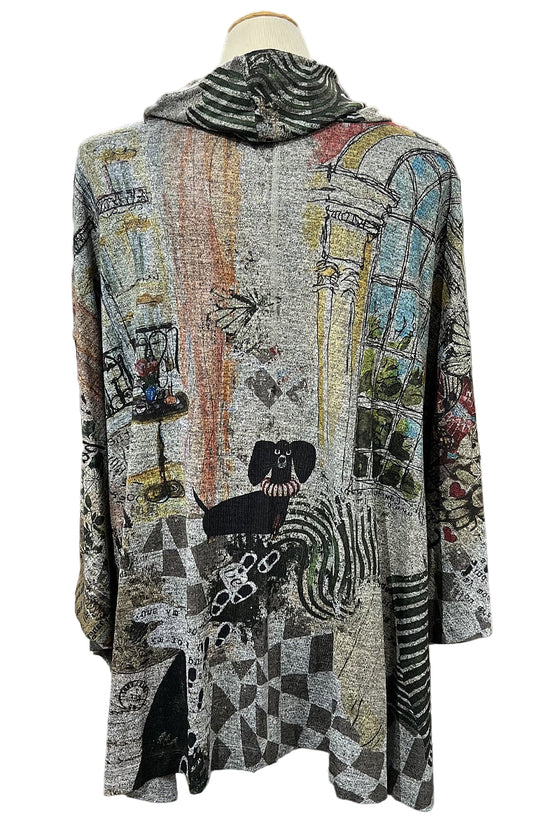 Inoah "Miss Camille" One Size Cowl Neck Poncho T134T-AD60