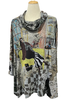  Inoah "Miss Camille" One Size Cowl Neck Poncho T134T-AD60