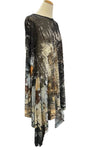 Inoah Night Fall Mesh Long Sleeve Sharkbite Hem Tunic