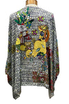 Inoah One Size Citrussie Mix Dropped 3/4 Sleeve Top Style T1369K-AC101