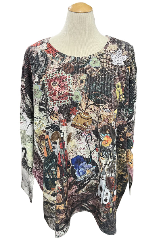 Inoah One Size September Long Sleeve Sharkbite Tunic T198RE-AD126