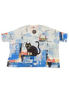 Inoah "Oui Oui Cheri" One Size V-Neck Dolman Sleeve Top T1196FR-AE64