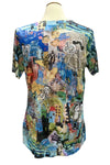 Inoah Party More Short Sleeve Fitted Crinkle Top CT102BO-AC108