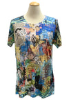 Inoah Party More Short Sleeve Fitted Crinkle Top CT102BO-AC108