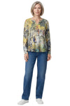 Inoah "Pawfect Trail" Burnout Long Sleeve V-Split Neckline