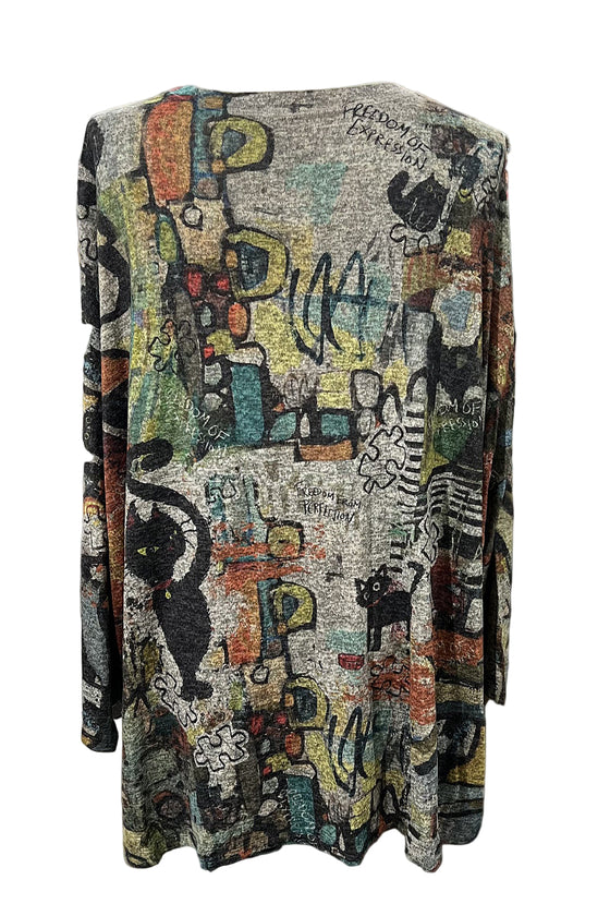 Inoah "Perfection" One Size Dolman Crew Neck Top T805CN-AD43