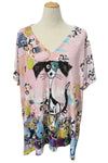 Inoah "Piper" One Size V-Neck Dolman Sleeve Top T1640K-AE03