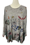 Inoah "Pongo's Day Out" One Size Dolman Crew Neck Top T805CN-AD47