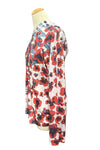 Inoah "Poppy Chic" Burnout Hooded Zip Front Jacket T1555BO-AE155