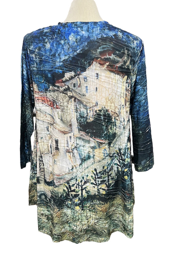 Inoah Portofino 3/4 Sleeve A-Line Crew Neck Top T208SM-AD140