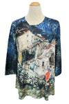 Inoah Portofino 3/4 Sleeve A-Line Crew Neck Top T208SM-AD140