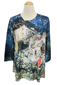  Inoah Portofino 3/4 Sleeve A-Line Crew Neck Top T208SM-AD140