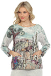 Inoah PURR-FECT DAY Quilted Long Sleeve Top T1351NB-AD96