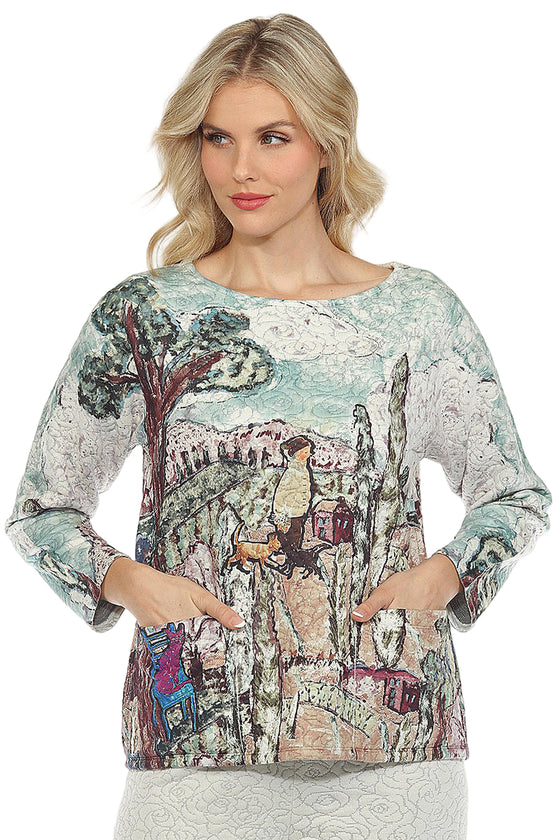 Inoah PURR-FECT DAY Quilted Long Sleeve Top T1351NB-AD96