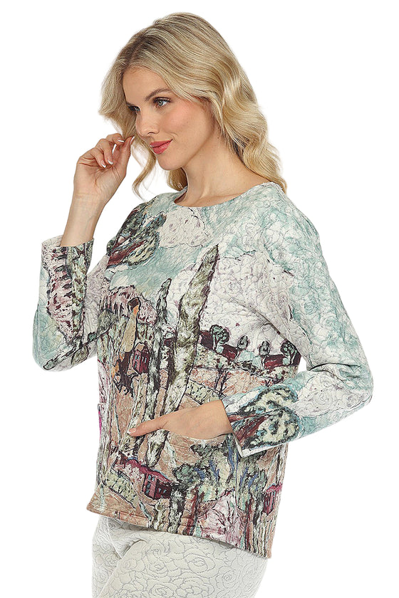 Inoah PURR-FECT DAY Quilted Long Sleeve Top T1351NB-AD96