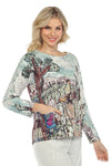 Inoah PURR-FECT DAY Quilted Long Sleeve Top T1351NB-AD96
