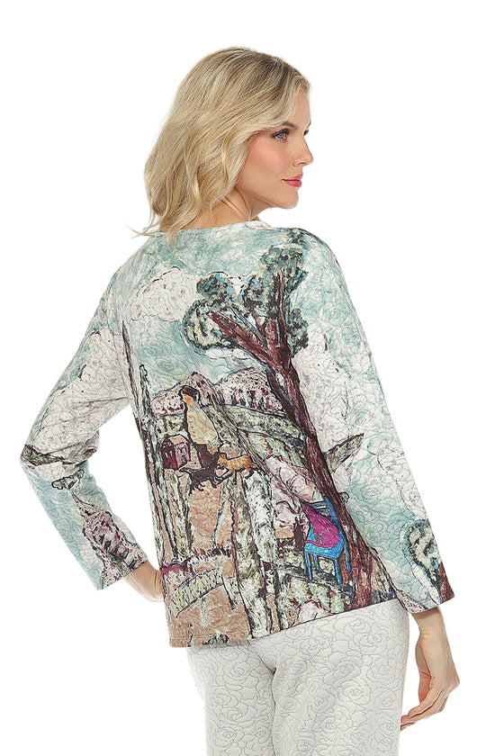 Inoah PURR-FECT DAY Quilted Long Sleeve Top T1351NB-AD96