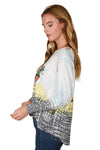 Inoah "Purrfect Boss" Long Dolman Sleeve Crew Neck Top T1644K-AE38