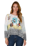 Inoah "Purrfect Boss" Long Dolman Sleeve Crew Neck Top T1644K-AE38