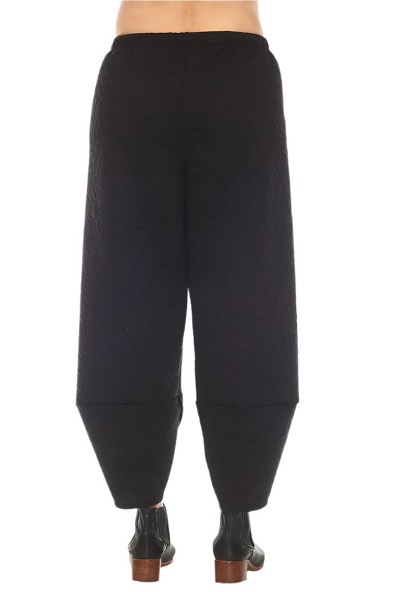 Inoah Quilted Black Tulip Hem Pant