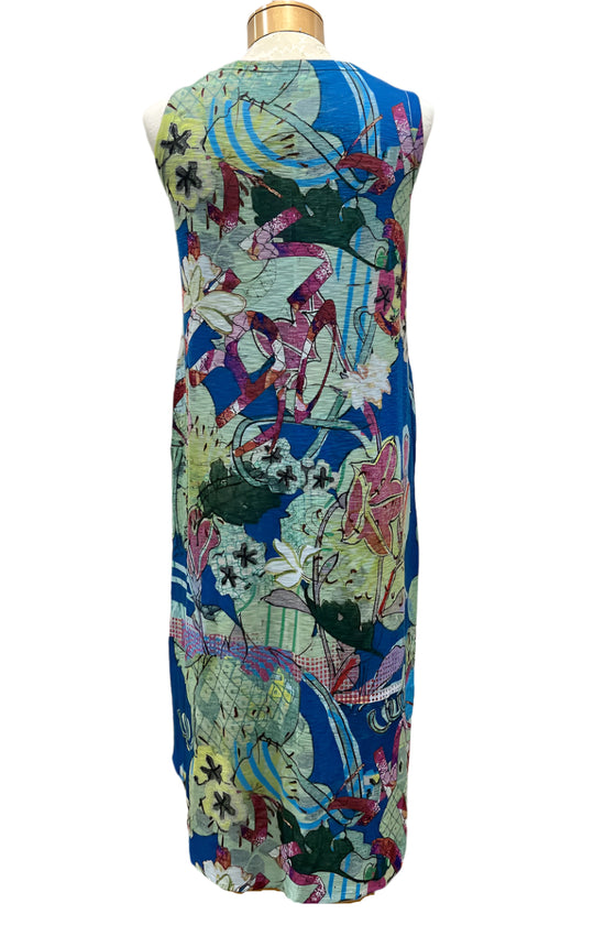 Inoah River Creek Sleeveless Dress in Sky Blue